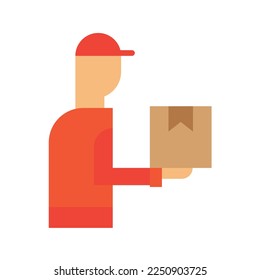 Delivery Man Icon vector image. Suitable for mobile apps, web apps and print media.