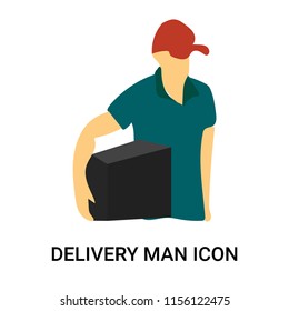 Delivery man icon vector isolated on white background, Delivery man transparent sign , standing people, person or human illustration