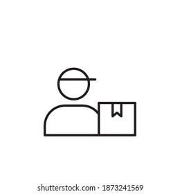 estilo de línea vectorial de icono de entrega. diseño de contorno de icono de correo. aislado en fondo blanco