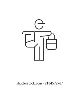 Elementos vectores de iconos del Hombre de entrega para la web infográfica