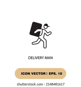 símbolo de iconos de man de entrega elementos vectoriales para web infográfica