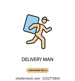 delivery man icons  symbol vector elements for infographic web