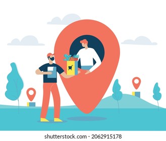 Delivery man illustration concept vector 