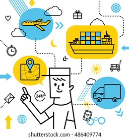 Delivery man image.vector 
