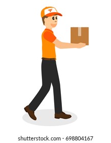 Delivery man isolated vector on white background