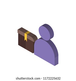 Delivery man isometric left top view 3D icon