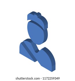 Delivery man isometric left top view 3D icon