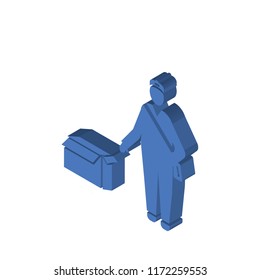 Delivery Man isometric left top view 3D icon