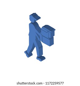 Delivery Man isometric left top view 3D icon