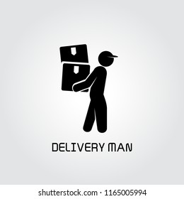 delivery man lifting box