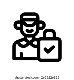 delivery man line icon. Clean and minimalist vector icon for websites, mobile apps, presentations, and logos. Fully scalable and customizable for any project.