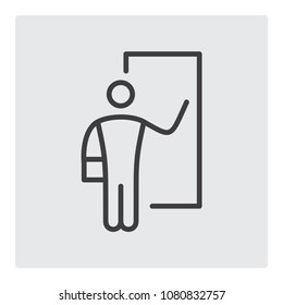 Delivery man line icon vector
