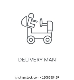 Delivery Man linear icon. Delivery Man concept stroke symbol design. Thin graphic elements vector illustration, outline pattern on a white background, eps 10.