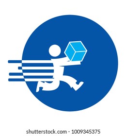 delivery man logo busines