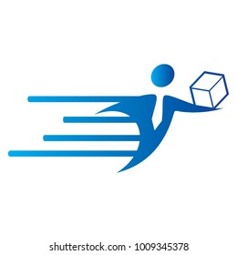 delivery man logo busines