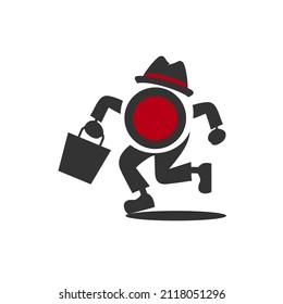 delivery man logo, courier logo template