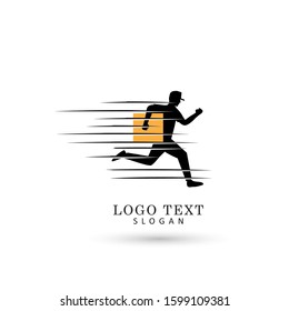 Delivery Man Logo. Symbol & Icon Vector Template.