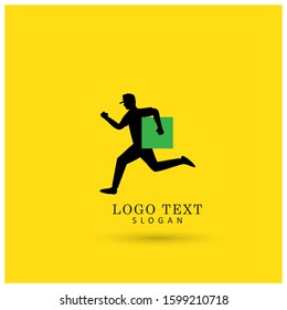 Delivery Man Logo. Symbol & Icon Vector Template.