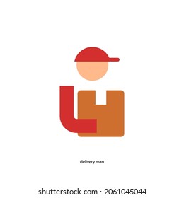 delivery man logo vector design template