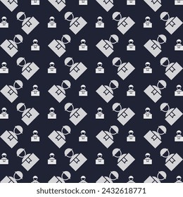 Delivery man modern repeating stylish trendy pattern vector illustration black background