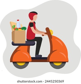  delivery man on a moped