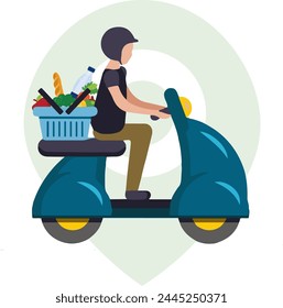  delivery man on a moped