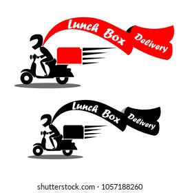 Delivery man on a scooter. 