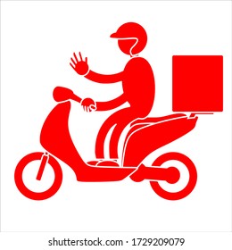 delivery man on a scooter motorcycle,icon vector illustration
