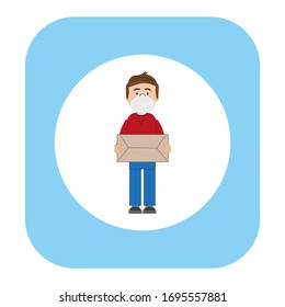 delivery man on white background