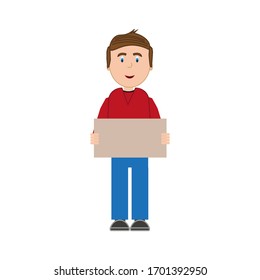 delivery man on white background
