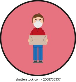 delivery man on white background
