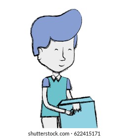 delivery man with package box distribution