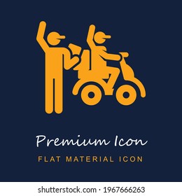 Delivery Man premium material ui ux isolated vector icon in navy blue and orange colors