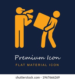 Delivery Man premium material ui ux isolated vector icon in navy blue and orange colors