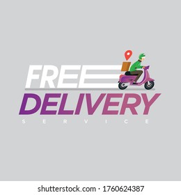Delivery Man Ride Scooter fast bring a package with GPS icon Motorcycle Cartoon Vector illustration