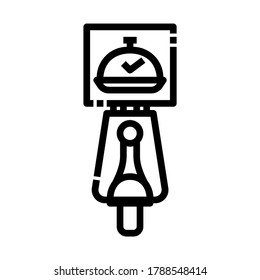 Delivery man ride scooter motorcycle service. Online order filled outline style. Food Delivery Icon design for application, website, poster, printing.