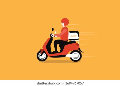 Liefermann Motorrad fahren senden Sie Bestellungen an den Kunden.