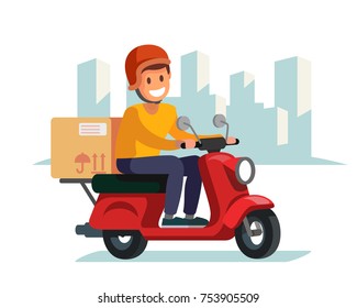 2,590 Delivery boy with motor isolated Images, Stock Photos & Vectors ...