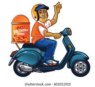 delivery man with scooter