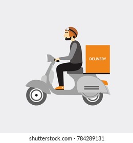 delivery man send order with motors