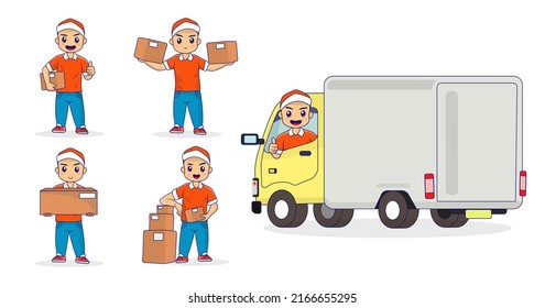 Delivery man shipment mascot design