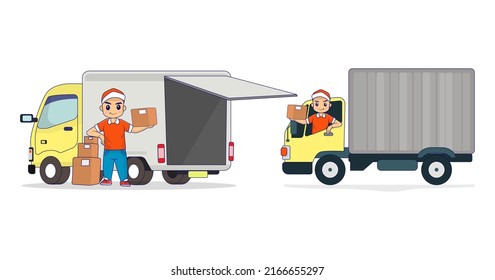 Delivery man shipment mascot design