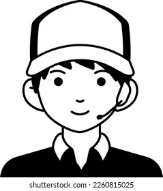Delivery man shipping boy avatar User person people service Semi-Solid Transparent Style