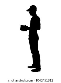 Delivery man silhouette vector