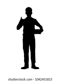 Delivery man silhouette vector
