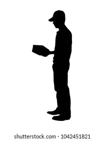 Delivery man silhouette vector