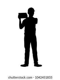 Delivery man silhouette vector