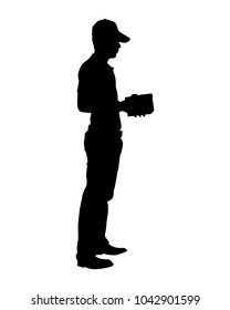 Delivery man silhouette vector