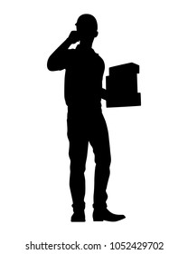 Delivery man silhouette vector