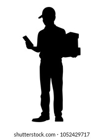 Delivery Man Silhouette Vector